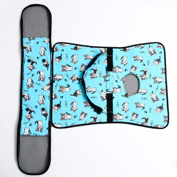 Сумка - переноска для животных  Сумка - переноска для животных "Играющие котики", голубая, размер L, 53 х 21 х 29 см