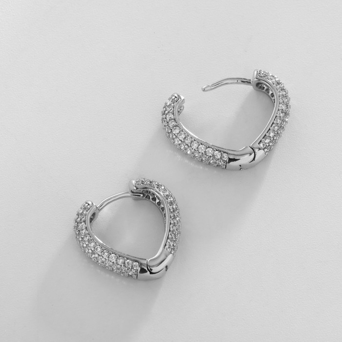 Серьги со стразами XUPING искры, цвет белый в серебре Серьги со стразами XUPING искры, цвет белый в серебре