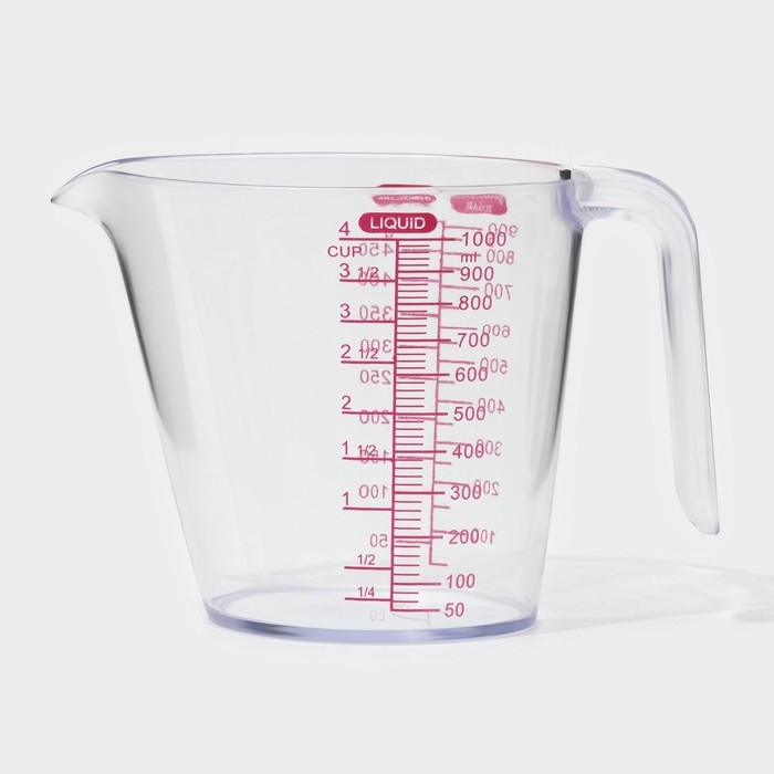 Стакан мерный, 1 л, 19×11×13 см, цвет прозрачный