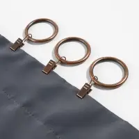 Кольцо для карниза, с зажимом, d=38/48 мм, 10 шт., цвет бронзовый