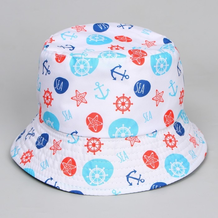 Панама детская для мальчика «Морской», цвет белый, р-р 52-54 Панама детская для мальчика «Морской», цвет белый, р-р 52-54