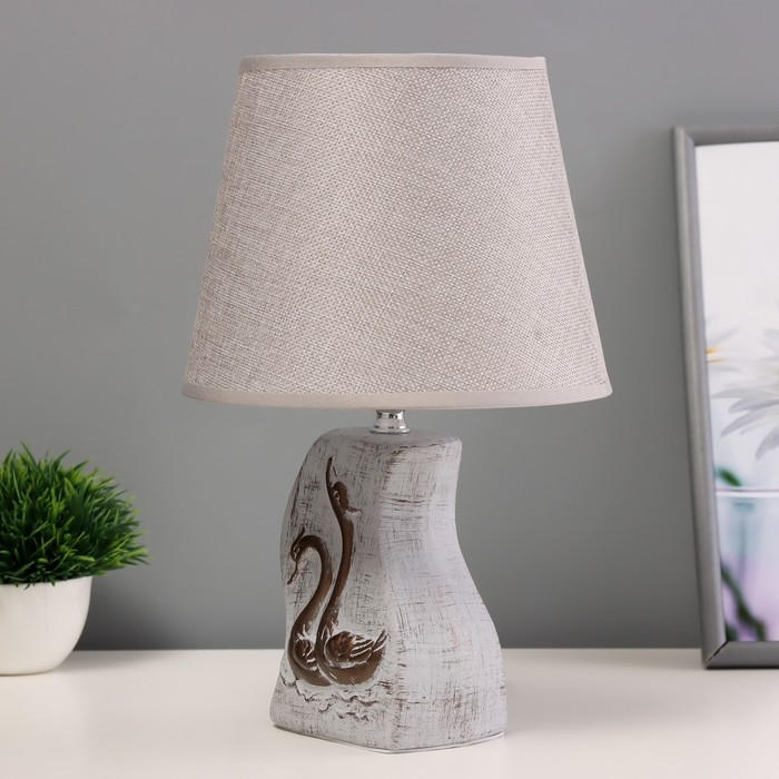 Настольная лампа Настольная лампа"Лебеди" Е14 40Вт серый 20х20х32см