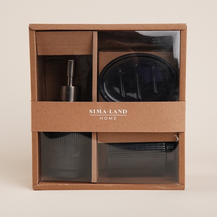 Аксессуары для ванной SL Home, 3 предмета: дозатор, мыльница, стакан Аксессуары для ванной SL Home, 3 предмета: дозатор, мыльница, стакан