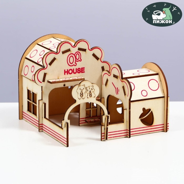 Комплекс-площадка для грызунов,14 х 13 х 10.5 см, фанера Комплекс-площадка для грызунов,14 х 13 х 10.5 см, фанера