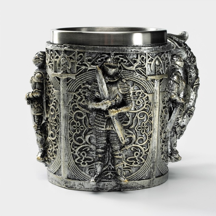 Кружка из нержавеющей стали &laquo;Стража&raquo;, 400 мл, цвет серебряный