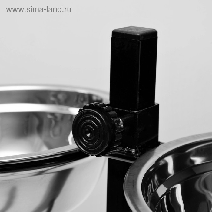 Подставка с мисками, 2 х 1 л, высота 40 см, разборная, чёрная Подставка с мисками, 2 х 1 л, высота 40 см, разборная, чёрная