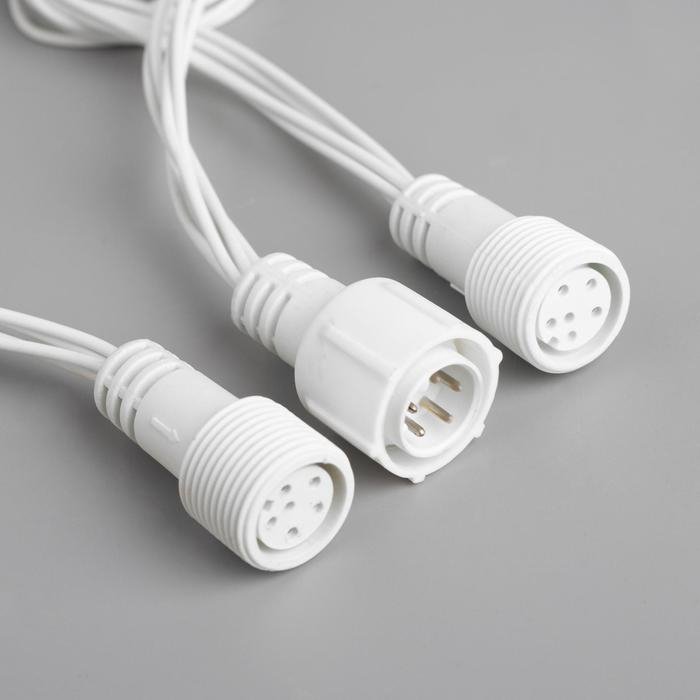 Гирлянда «Водопад» 2 × 6 м, IP44, УМС, белая нить, 1500 LED, свечение белое, 8 режимов, 220 В