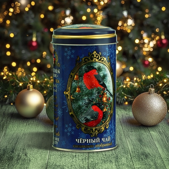 Чай чёрный Чай чёрный "Лондон Прайд. Новогодняя коллекция", со вкусом малинового мохито, 100 г