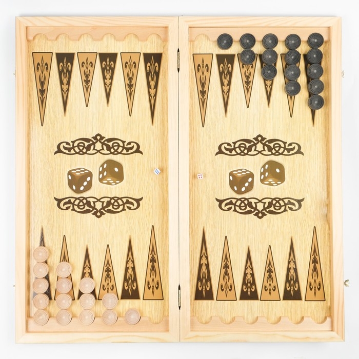Нарды деревянные большие, настольная игра Нарды деревянные большие, настольная игра "Волки", 60 х 60 см, с шашками