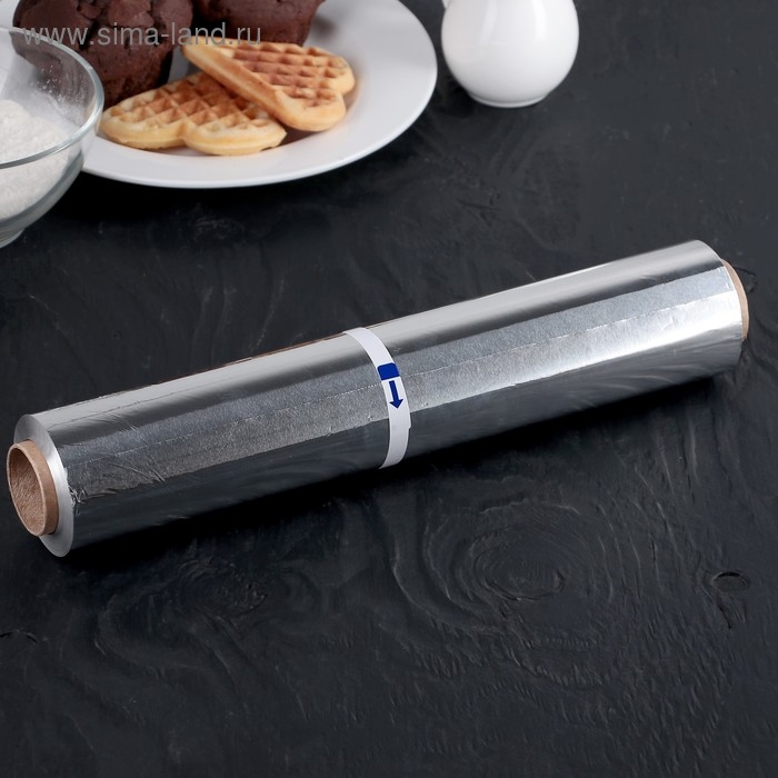 Фольга пищевая алюминиевая «Особо прочная», 29 см × 100 м, 14 мкм Фольга пищевая алюминиевая «Особо прочная», 29 см × 100 м, 14 мкм