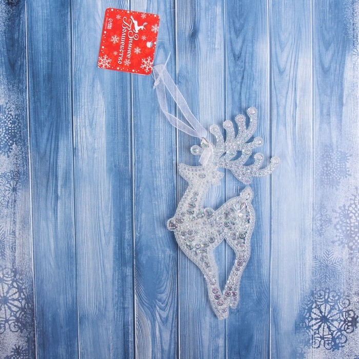 Украшение ёлочное Украшение ёлочное "Воздушный олень " 17х7 см, прозрачный перелив