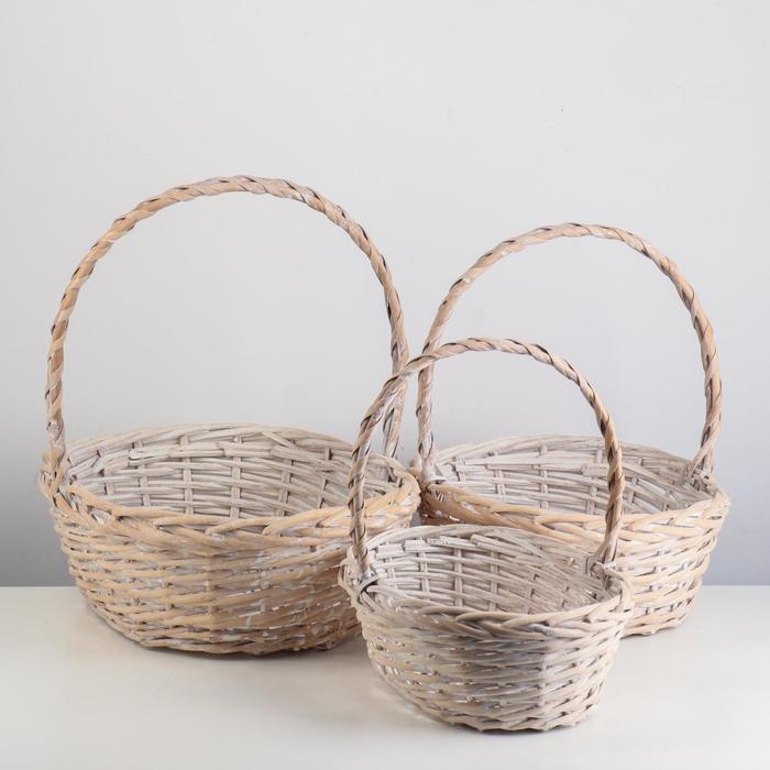 Набор корзин плетеных (ива), 44х33х14х40 см / 38х28х12,5х35 см / 32х23х11х30 см, 3 шт., выбе Набор корзин плетеных (ива), 44х33х14х40 см / 38х28х12,5х35 см / 32х23х11х30 см, 3 шт., выбе