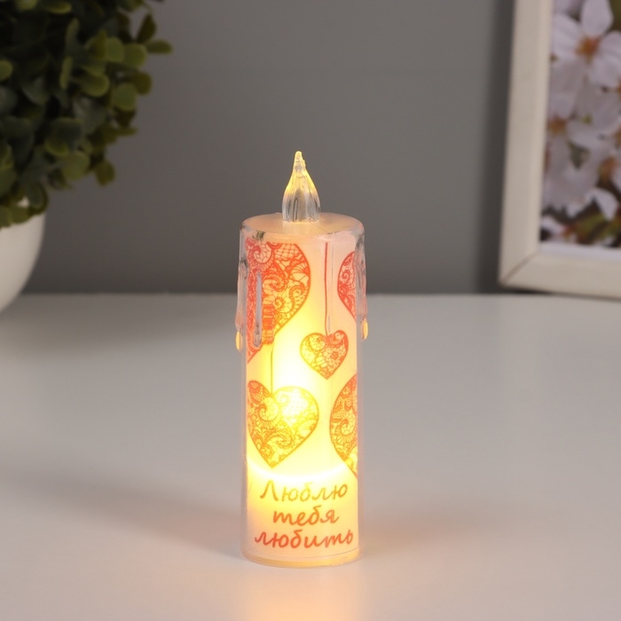 Ночник "Свеча" (Кружева)  3хLR1130 3,8х3,8х12см