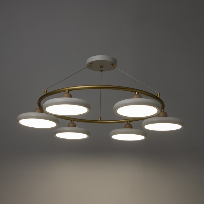 Люстра Люстра "Моника" 6хLED 144Вт 3000-6000К бело-золотой 78х78х100 см