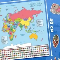 Книга &laquo;Атлас. Страны мира&raquo; с наклейками и плакатом, 255 наклеек