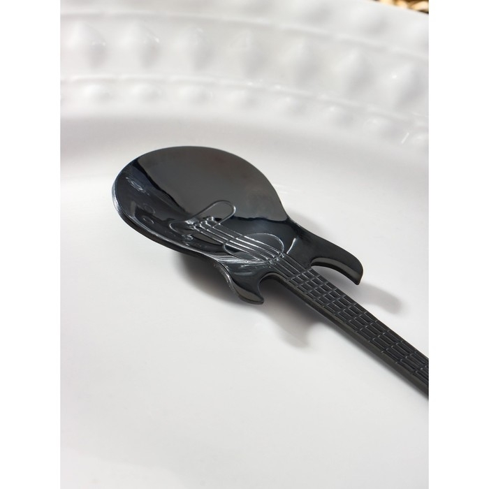 Ложка десертная из нержавеющей стали Magistro &laquo;Гитара&raquo;, длина 12 см, цвет чёрный