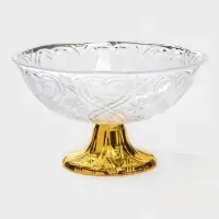 Салатник на ножке, 22&times;13 см, пластик, золотистый