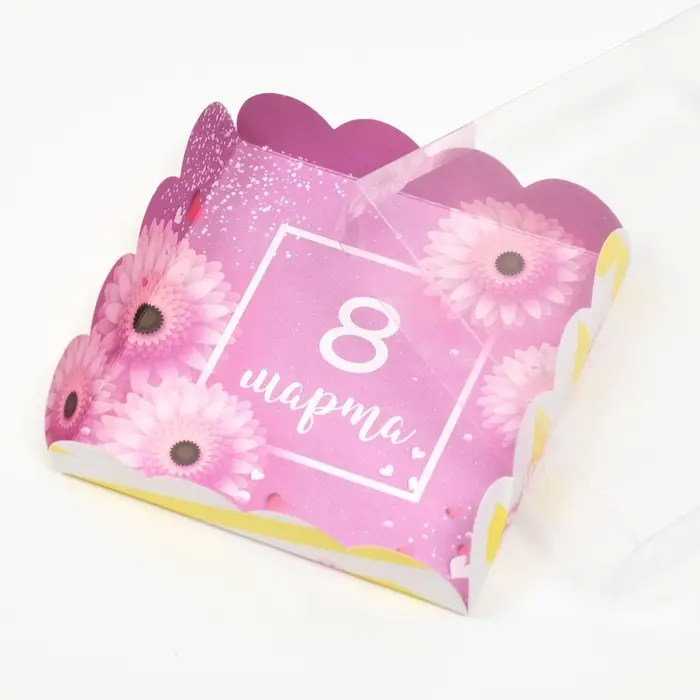 Коробка для печенья, «К женскому дню», 12×12×3 см