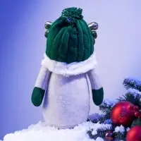 Фигура текстиль «Гном лосяш в зелёном» 33×12×18 см, 1 LED, от батареек AG13×3, свечение тёплое белое