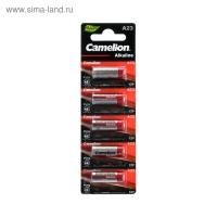 Батарейка алкалиновая Camelion Mercury Free, A23 (MN21, LR23A, LRV08)-5BL, 12В,блистер,5 шт.