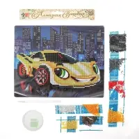 Алмазная мозаика с частичным заполнением для детей &laquo;Жёлтая тачка&raquo;, 20&times;25 см