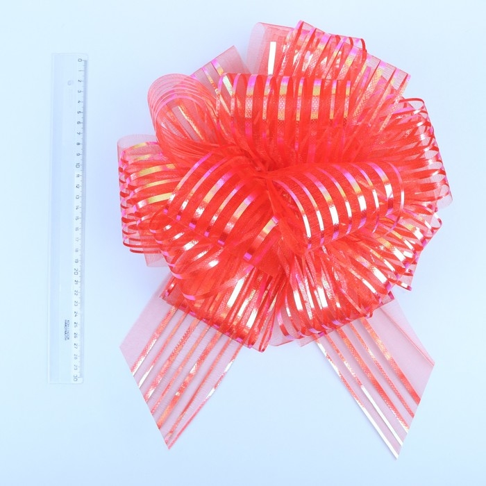 Бант-шар №10  Бант-шар №10 "Полоски", цвет красный