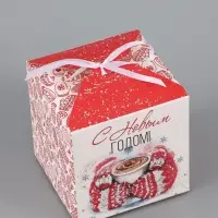 Коробка складная, подарочная новогодняя &laquo;С Новым годом&raquo; 12&times;12&times;12 см