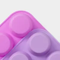 Форма для выпечки Доляна &laquo;Круг&raquo;, силикон, 29&times;22&times;3 см, 12 ячеек, d=6.5 см, розовая