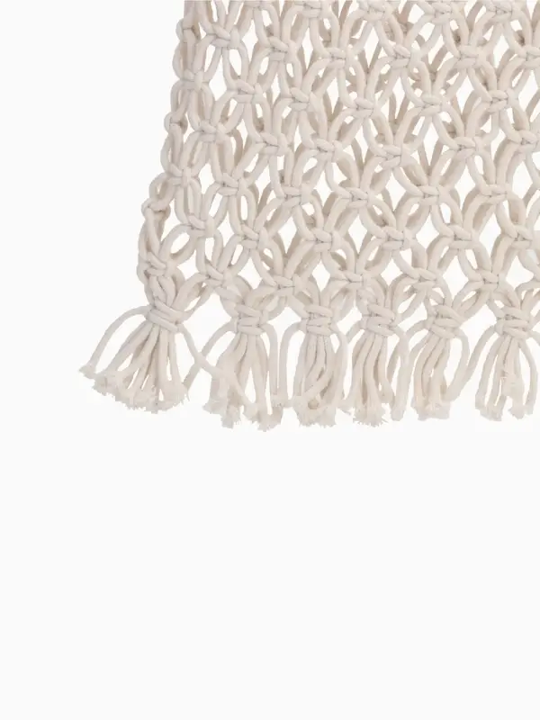 Сумка пляжная, плетёная, клетка 3.5 см, белая