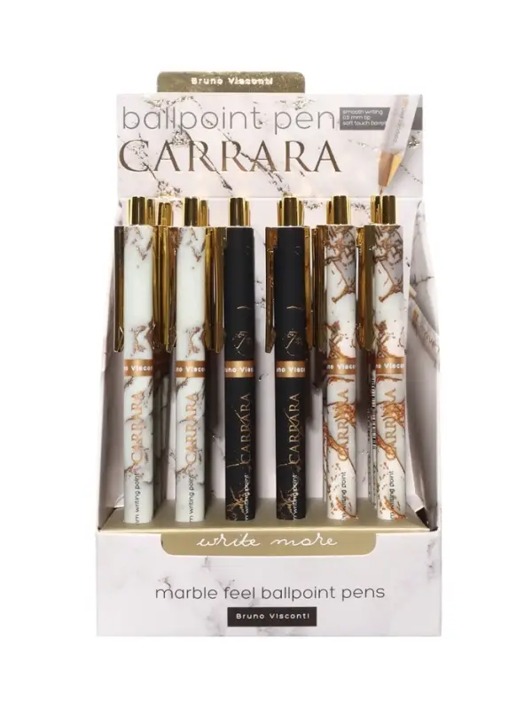 Ручка шариковая автомат BrunoVisconti. Carrara 0.5мм, стерж/син, МИКС Ручка шариковая автомат BrunoVisconti. Carrara 0.5мм, стерж/син, МИКС