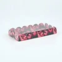 Коробка для кондитерских изделий с пластиковой крышкой &laquo;8 Марта&raquo;, 10.5&times;21&times;3 см