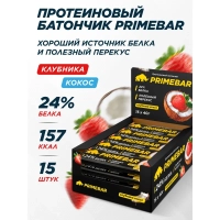 Батончик протеиновый PRIMEBAR со вкусом клубники и кокоса, 40г, 15шт/уп
