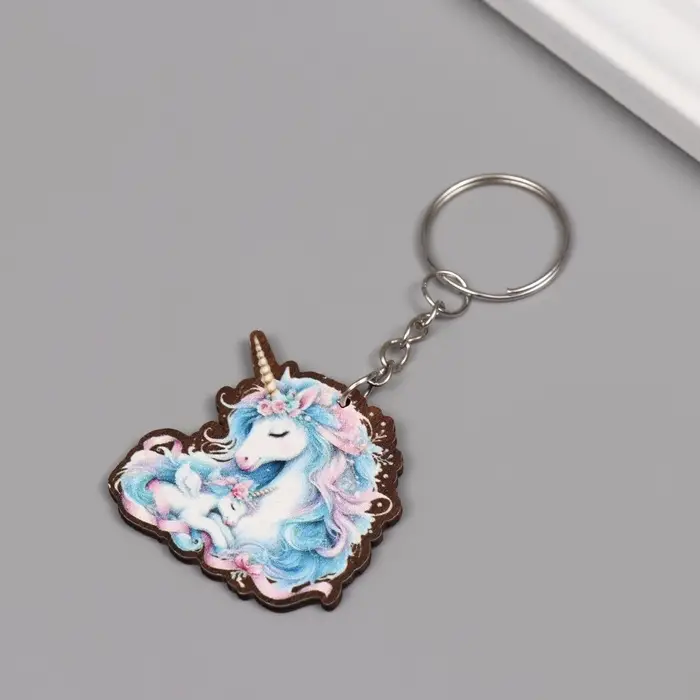 Брелок дерево  Брелок дерево "Семья единорогов" 4х4,2х0,3 см