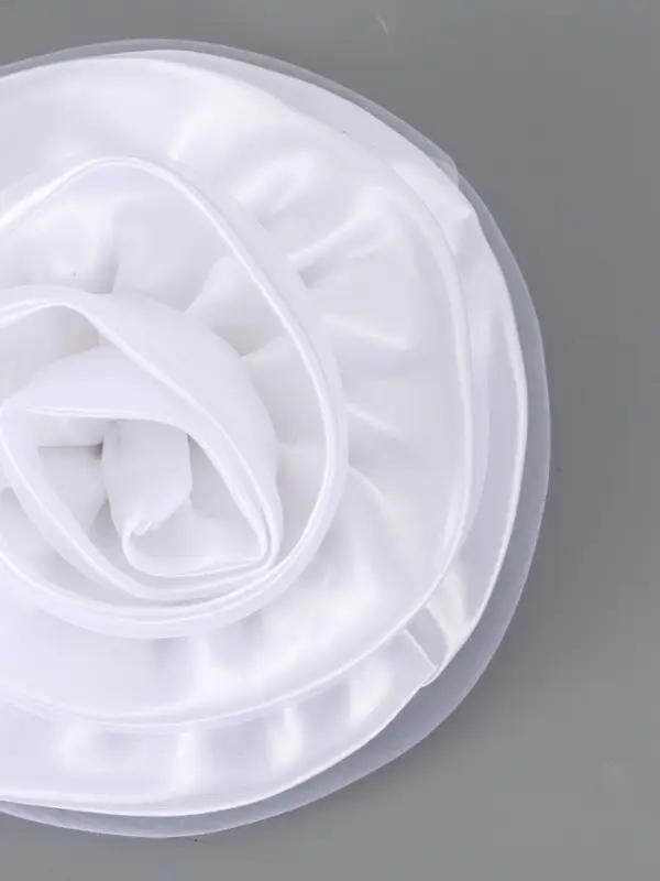 Бант  для волос, цвет белый большой (диаметр 17)