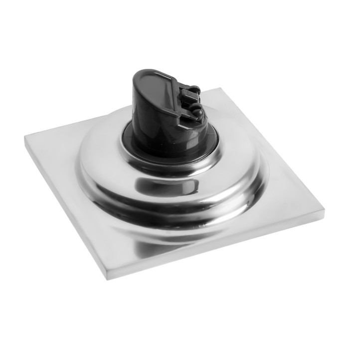 Трап ZEIN engr, 100х100 мм, вертикальный, d=40/50 мм, нержавеющая сталь, хром