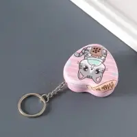 Шкатулка-брелок сердце "Зверёк с молочным чаем" МИКС 5х5х2 см