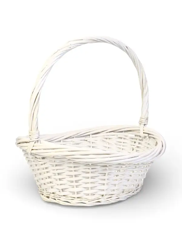 Корзина плетёная для хранения Folia, с ручкой, белая, набор 3 шт.