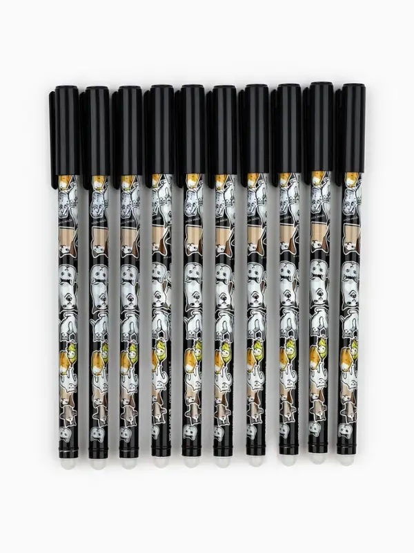 Ручка пиши-стирай с колпачком «Мемные коты», синяя паста, гелевая 0.5 мм