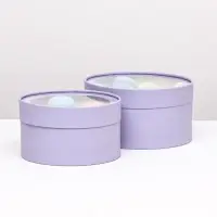 Набор 2 в 1 круглых коробок &laquo;Бледно-фиолетовый&raquo; с окном, 21&times;11 - 18&times;10 см