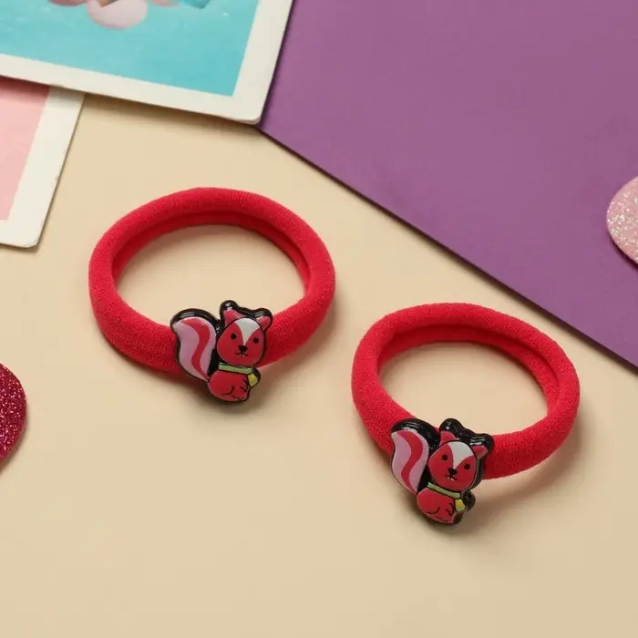 Резинка для волос  Резинка для волос "Пупсёнок" (набор 2 шт) белочка, 4 см, розовый