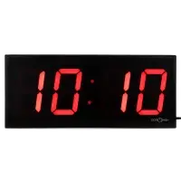Часы электронные настенные &laquo;Соломон&raquo;, таймер, секундомер, 26&times;4.5&times;60 см, красная индикация, черные