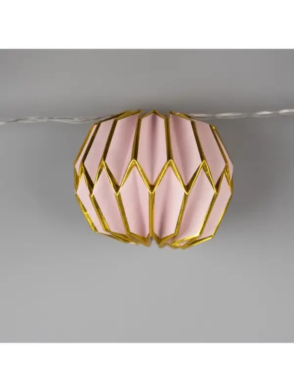 Гирлянда &laquo;Нить&raquo; 2 м с насадками &laquo;Розовый фонарик&raquo;, IP20, прозрачная нить, 10 LED, от батареек АА&times;2, свечение тёплое белое