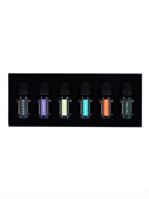 Набор эфирных масел Набор эфирных масел "Лаванда, эвкалипт, лемограсс...", 6 шт по 10 мл, в коробке