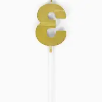 Свеча для торта &laquo;Элемент&raquo;, цифра "3" золотая