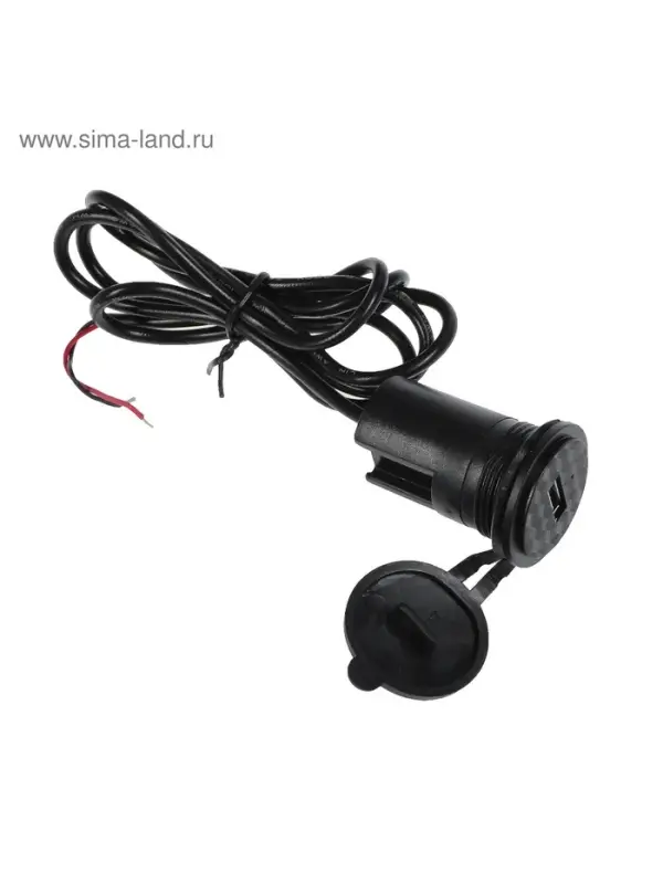Зарядное устройство на руль мотоцикла, USB, 1.5 А, 24 В, провод 120 см