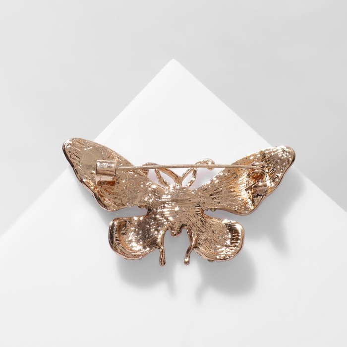 Брошь «Бабочка» павлиний глаз, цвет сине-бирюзовый в золоте Брошь «Бабочка» павлиний глаз, цвет сине-бирюзовый в золоте