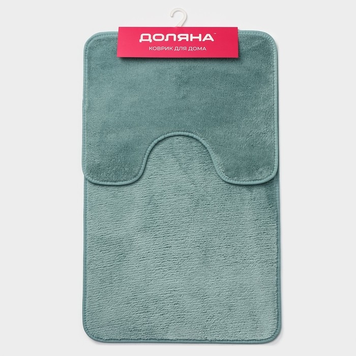 Коврики для ванной и туалета Доляна «Софт», 2 шт: 40×50 см, 50×80 см, цвет бирюзовый Коврики для ванной и туалета Доляна «Софт», 2 шт: 40×50 см, 50×80 см, цвет бирюзовый