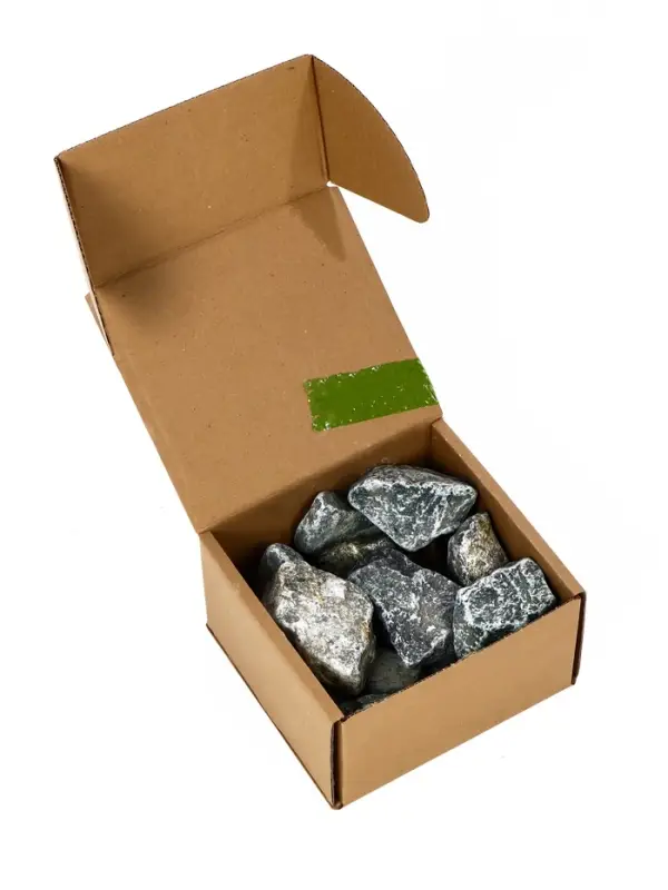 Серпентинит коробка 10 кг Обвалованный фракция 70 - 150 мм