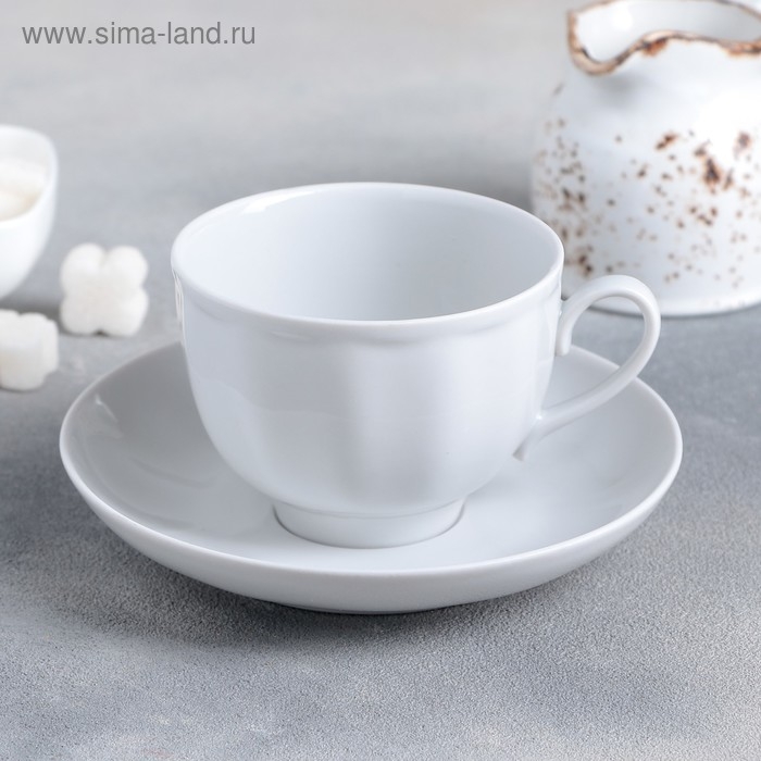 Чайная пара фарфоровая «Гранатовый», 250 мл, чашка d=9,2 см, бдюдце d=15 см Чайная пара фарфоровая «Гранатовый», 250 мл, чашка d=9,2 см, бдюдце d=15 см