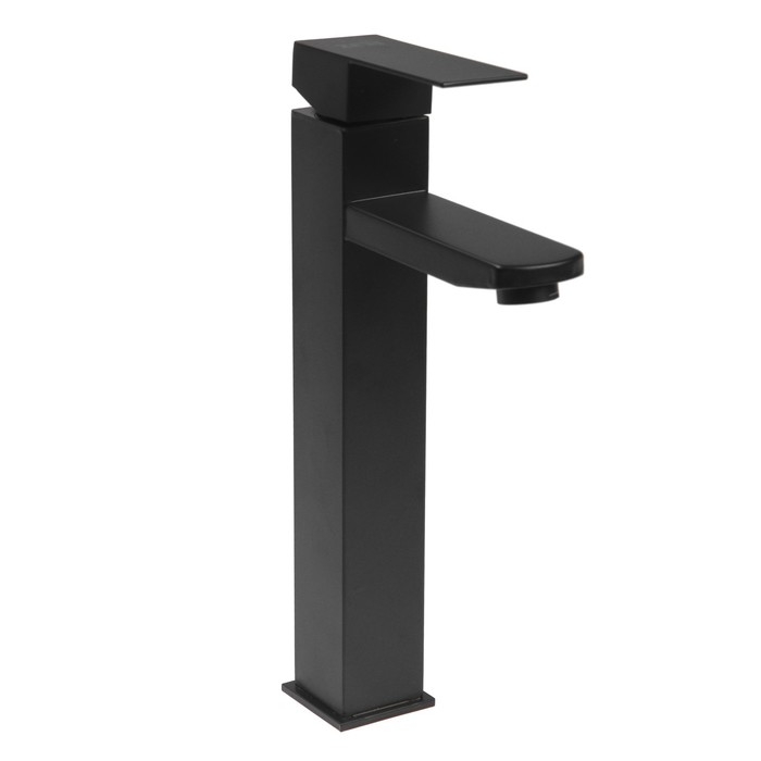 Смеситель для раковины ZEIN ZF2, высокий, квадратный, картридж 35 мм, нерж. сталь, черный Смеситель для раковины ZEIN ZF2, высокий, квадратный, картридж 35 мм, нерж. сталь, черный